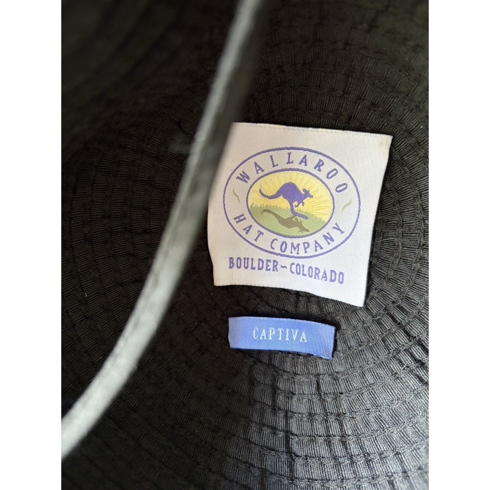 Wallaroo Hat Company Captiva Wide Brim Straw Sun Hat, Black/Beige, One Size — image 3 of 5